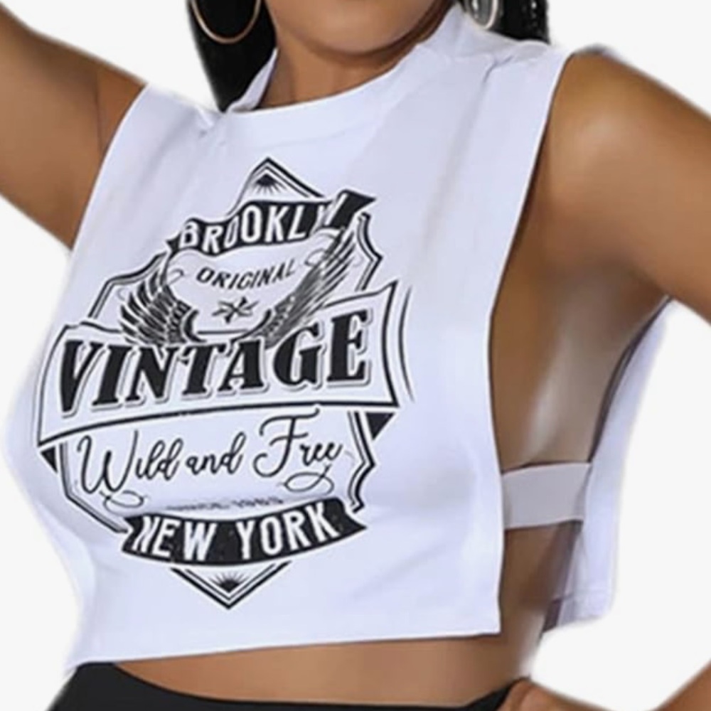 White and black crop top